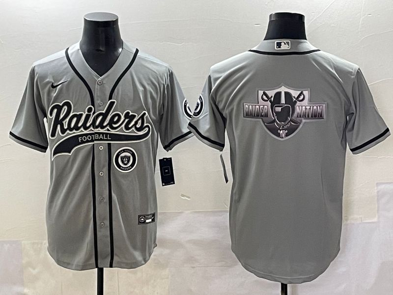 Men 2025 Oakland Raiders Blank Grey Joint Name Nike Limited NFL Jersey style 12->oakland raiders->NFL Jersey